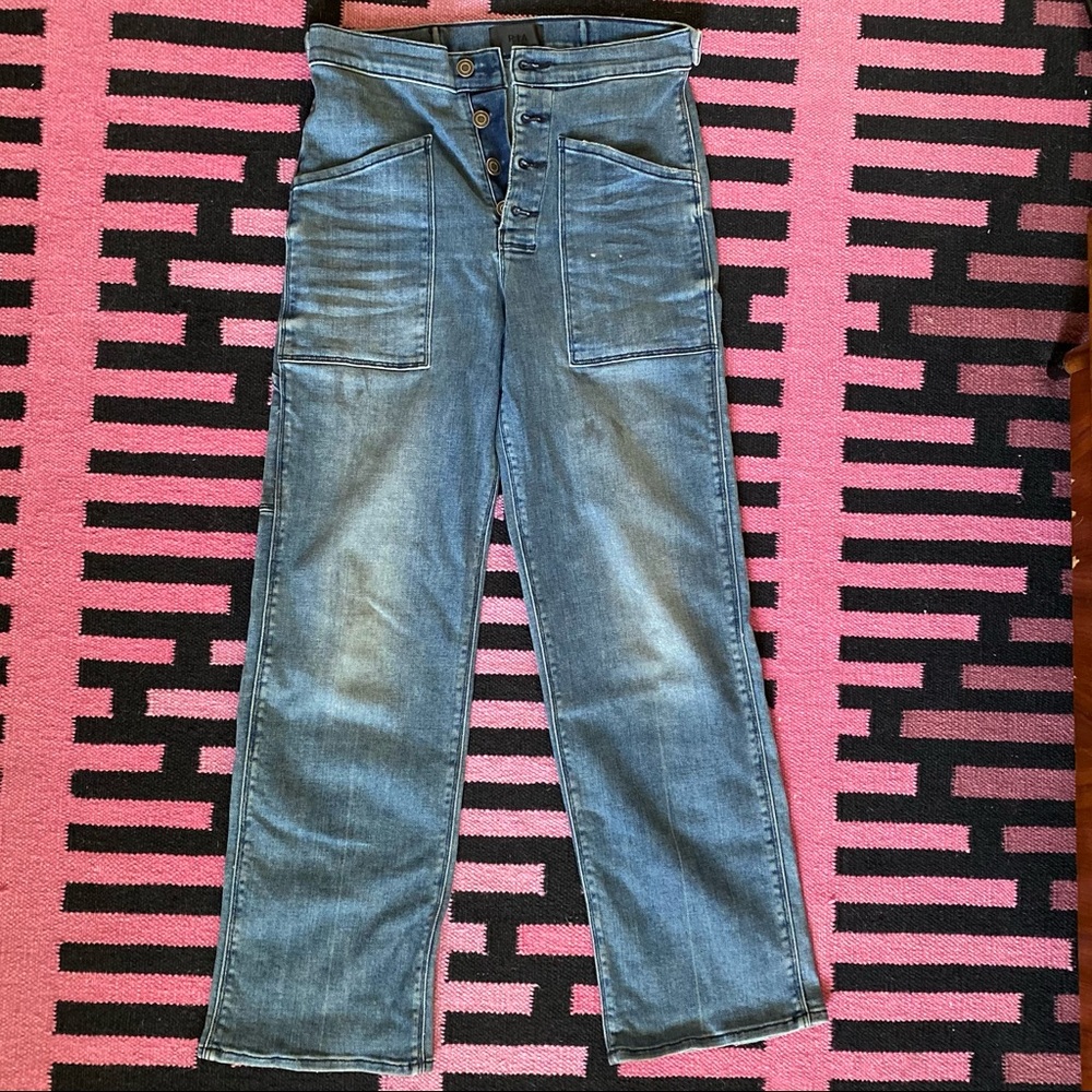 RtA ultra high-rise button-front wide-leg jeans